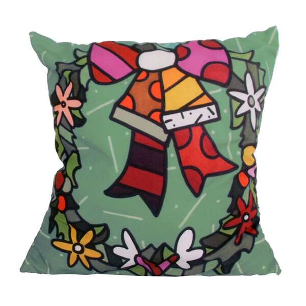 Almofada Impressão Digital Guirlanda Verde 42x42cm Uniart