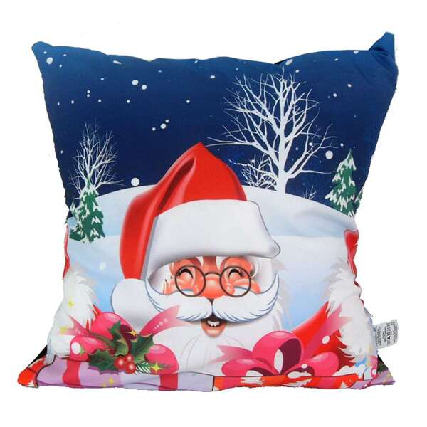 Almofada Impressão Digital Papai Noel Vermelho 42x42cm Uniart