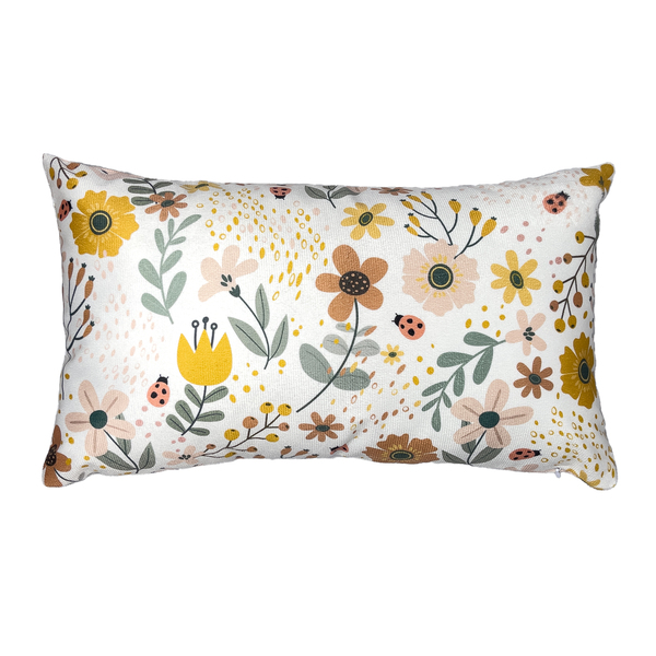 Almofada Quadrada Jardim Velveteen Colorida 28x48cm