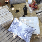 Almofada Retangular Jungle Poliéster e Algodão Preto 30x50cm