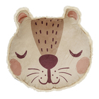 Almofada Oval Leão Tecido Bege 12x45cm