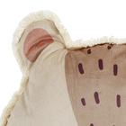 Almofada Oval Leão Tecido Bege 12x45cm