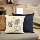 Almofada Lisa Azul Marinho 45x45 Veludo Com Enchimento