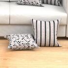 Almofada Listrada Cinza Geométrica 2 Unidades 45cm X 45cm Com
