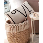 Almofada Love Retangular Algodão Estampada 30x50cm Preta - So