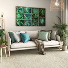 Almofada Lucile Franjas Algodão Bege 45x45cm Inspire