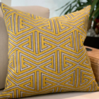 Almofada Luxury Geométrica Yellow Quadrada Tipo:somente Capa