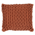 Almofada Quadrado Macro Crochê de Tecido Telha 45x45cm