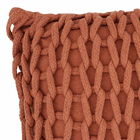 Almofada Quadrado Macro Crochê de Tecido Telha 45x45cm