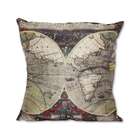 Almofada Mapa Mundi Marrom 42x42cm Uniart