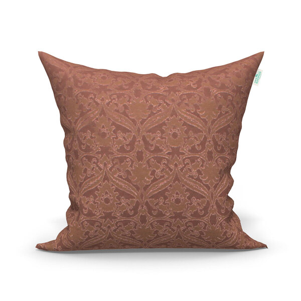 Almofada Marrom Lisa Clássica Realeza Tecido Jacquard 45cm X