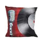 Almofada Microfone Vermelho 42x42cm Uniart