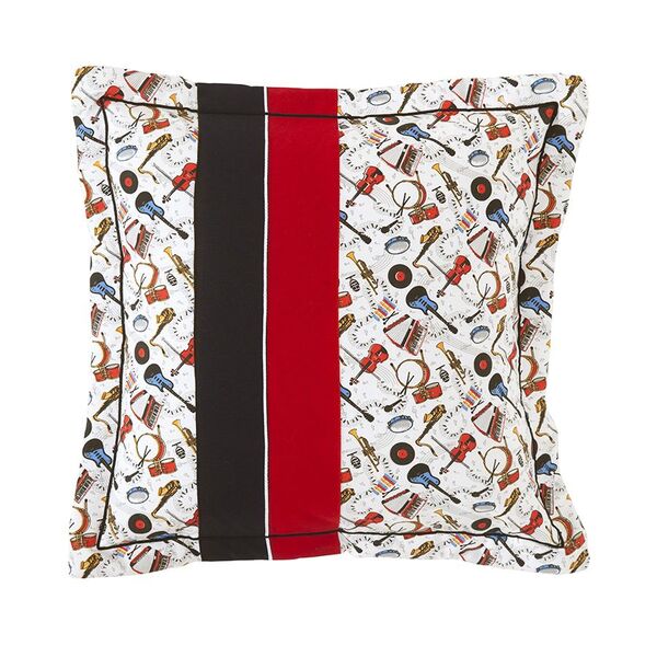 Almofada Music Capa Com Enchimento Estampada Macia Guitarra