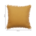 Almofada Nadji Linho e Franjas Amarelo Gengibre 40x40cm Inspire