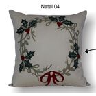 Almofada Natal 50x50 Suede Verde Escuro 04 Toque De Arte