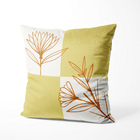 Almofada Natural Flor Laranja 40x40cm - Serigrafada Frente E