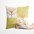 Almofada Natural Flor Laranja 40x40cm - Serigrafada Frente E