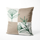 Almofada Natural Flor Verde 40x40cm - Serigrafada Frente E Ve