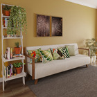 Almofada Linho Naturalismo Costela de Adão Verde 43x43cm Inspire