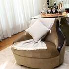 Almofada Quadrada Neural Tecido Marrom 43x43cm