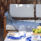 Almofada Quadrada Onda Azul Azul 45x45cm Speciatta