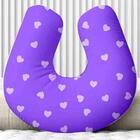 Almofada P/ Amamentação Personalizado Cheias Corações Roxo