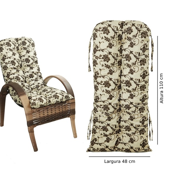 Almofada P/ Poltrona Cadeira Fibra Sintética Area E Jardim 11