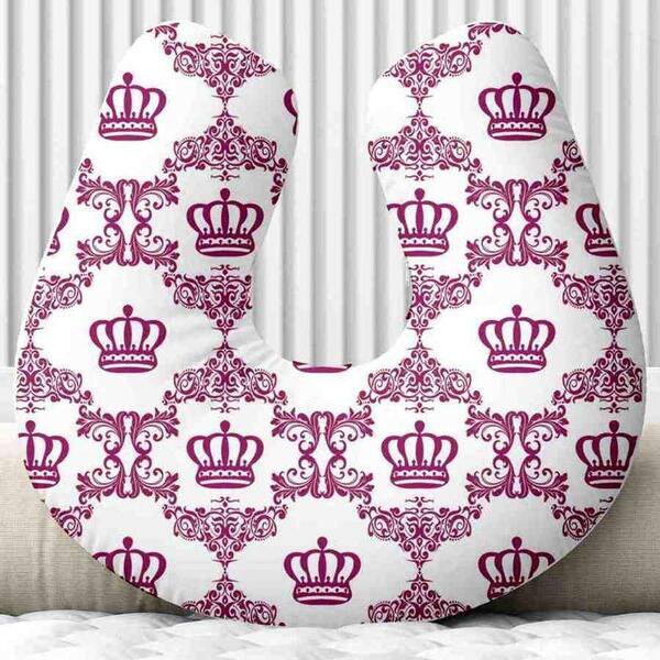 Almofada Para Amamentação Personalizado Cheias Coroas Pink