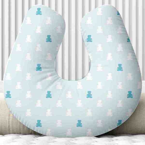 Almofada Para Amamentação Personalizado Cheias Urso Azul