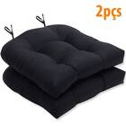 Almofada Para Assento Futton Solid 40x40cm Preto 2pçs