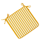 Almofada para Assento Quadrado Listrado Amarelo 40x40cm