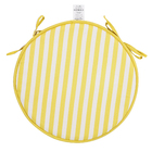 Almofada para Assento Redondo Listrado Amarelo 40x40cm