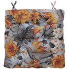 Almofada Para Cadeira Futton Wendy 40x40cm Floral Laranja