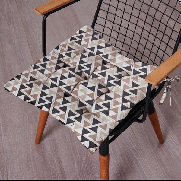 Almofada Para Cadeira Futton Wendy 40x40cm Triangulos Marrom