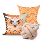 Almofada Para Cama Bege / Laranja Estampada 2 Unidades 45cm X