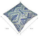 Almofada para Encosto Quadrado Afro America 43x43cm Verde e Azul