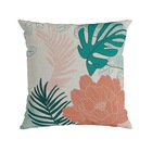 Almofada para Encosto Quadrado Tropical Organica 43x43cm Terracota e Verde