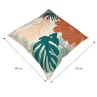 Almofada para Encosto Quadrado Tropical Organica 43x43cm Terracota e Verde