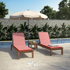 Almofada para Espreguiçadeira Retangular Liso Vermelho 190x55cm