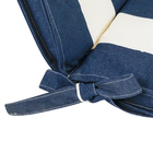 Almofada Externa para Espreguiçadeira Hidrorrepelente Retangular 190x62cm Azul Listrado Navy Próxima Têxtil