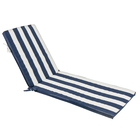 Almofada Externa para Espreguiçadeira Hidrorrepelente Retangular 190x62cm Azul Listrado Navy Próxima Têxtil