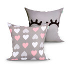 Almofada Para Quarto Cinza Coração 2 Unidades 45cm X 45cm Com