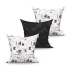 Almofada Para Quarto Jornal Estampada Grande Kit 3 Unidades 6