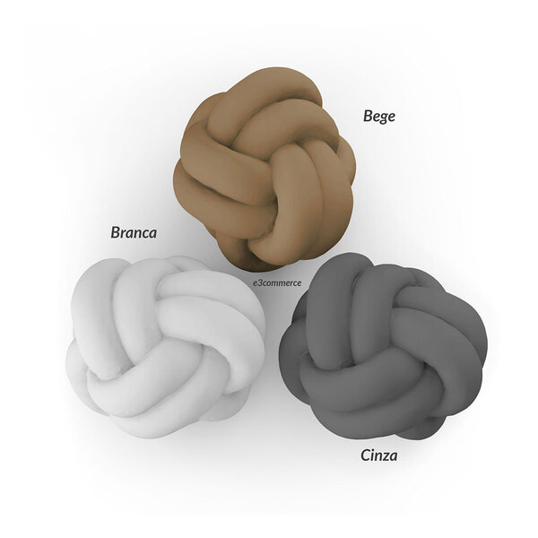 Almofada Para Quarto Nó Escandinavo Bege, Cinza E Branco 3 Un