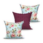 Almofada Para Sala Grande Floral Kit 3 Unidades 60cm X 60cm T