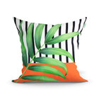 Almofada Para Sala Laranja Estampada Folhas 45cm X 45cm Com R