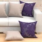 Almofada Para Sala Roxa E Bege Lisa 60cm X 60cm 2 Unidades Co