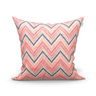 Almofada Para Sala Tabaco + Chevron Vermelha 4 Unidades 45cm