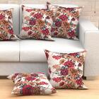 Almofada Para Sala Vermelha Savana Estampada 4 Unidades 60cm