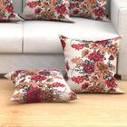 Almofada Para Sala Vermelha Savana Estampada 4 Unidades 60cm